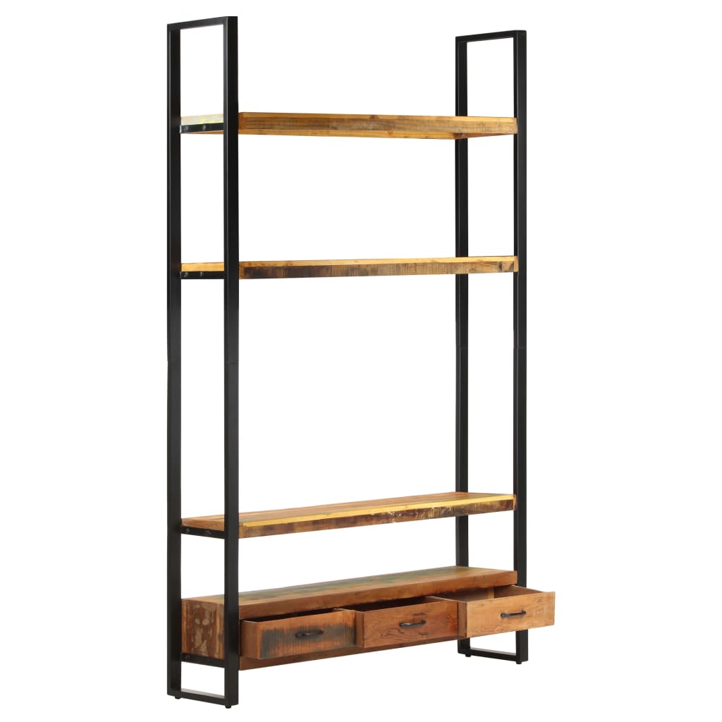 Bookshelf 118x30x200 cm solid reclaimed wood