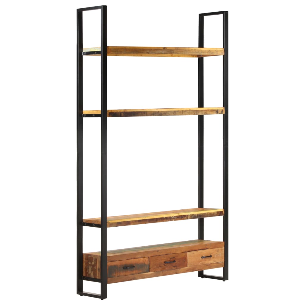 Bookshelf 118x30x200 cm solid reclaimed wood