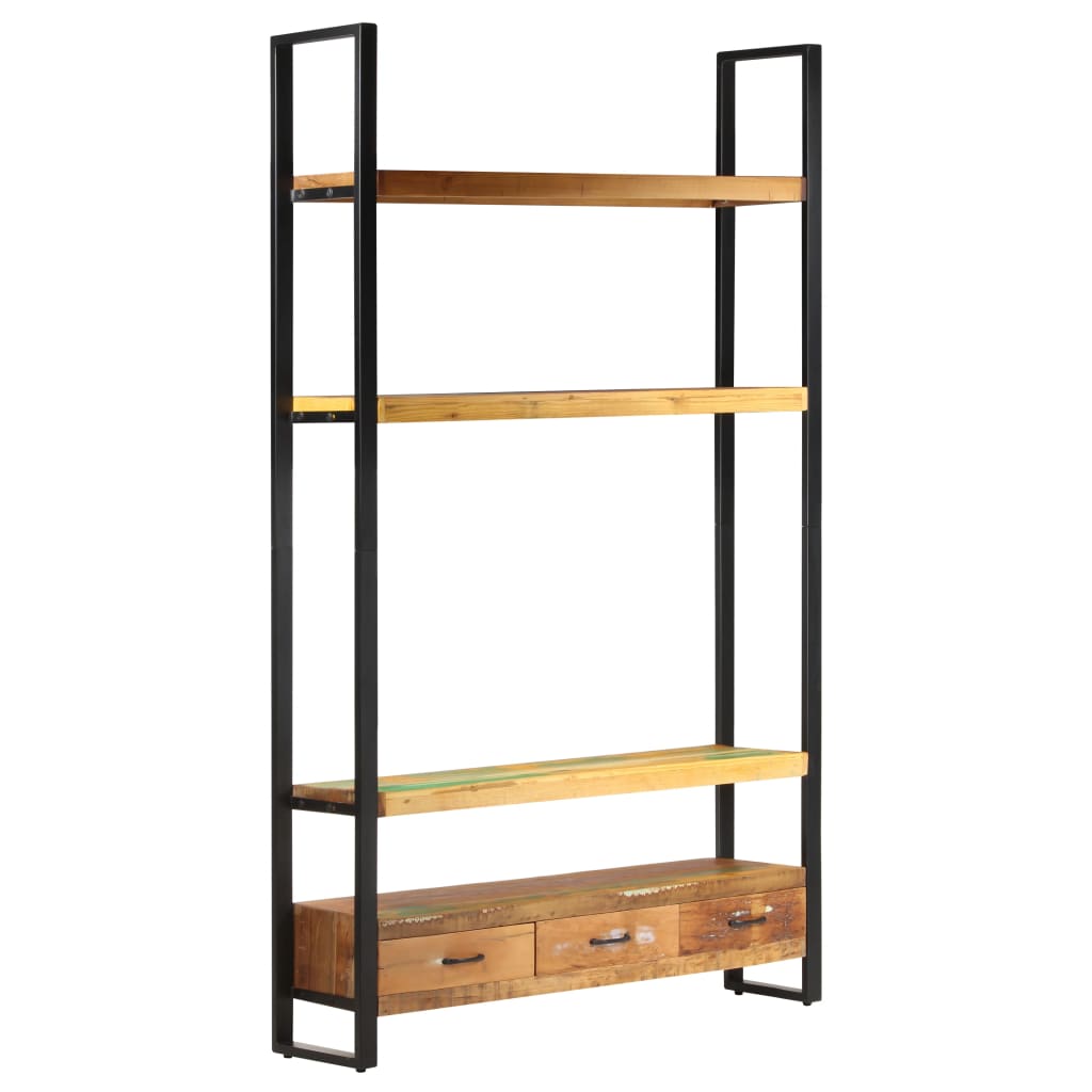 Bookshelf 118x30x200 cm solid reclaimed wood