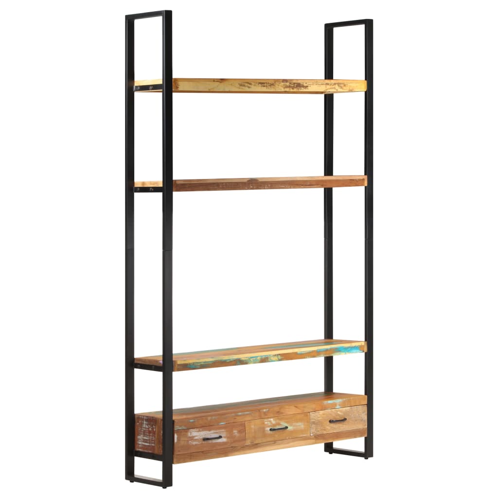 Bookshelf 118x30x200 cm solid reclaimed wood