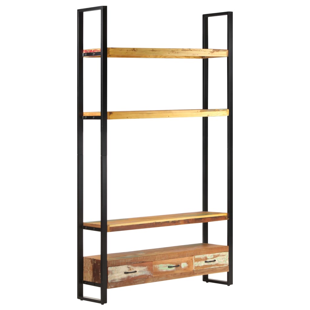 Bookshelf 118x30x200 cm solid reclaimed wood