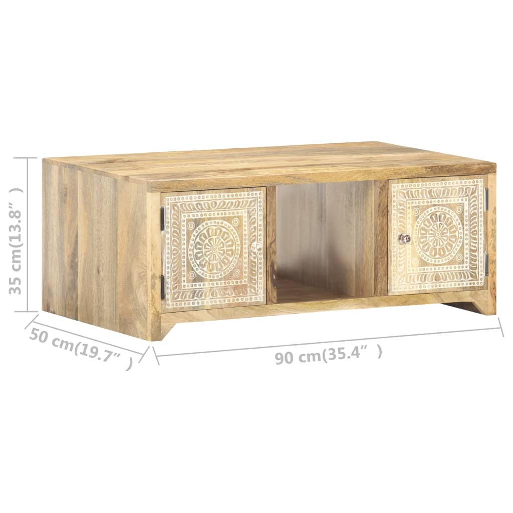 Table basse 90x50x35 cm en bois de manguier massif