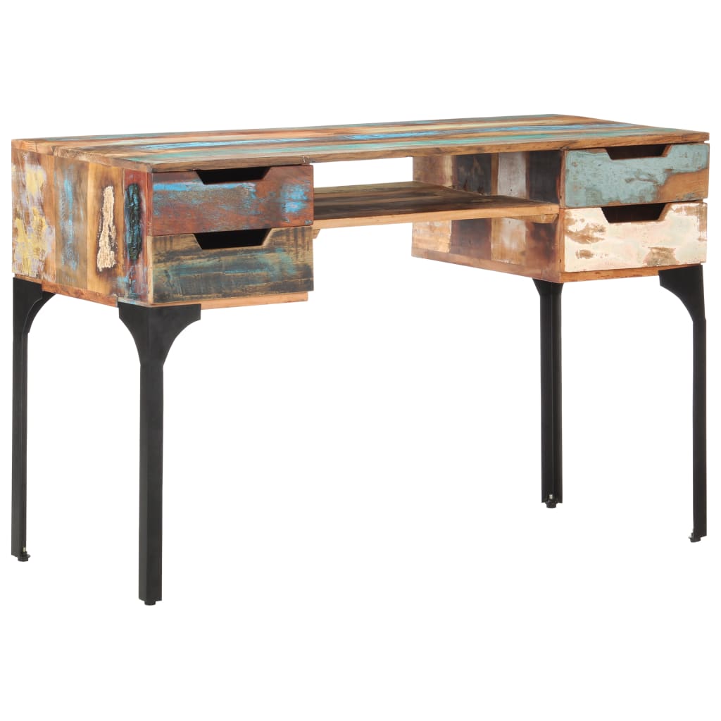 Schreibtisch 118x48x75 cm Recyceltes Massivholz