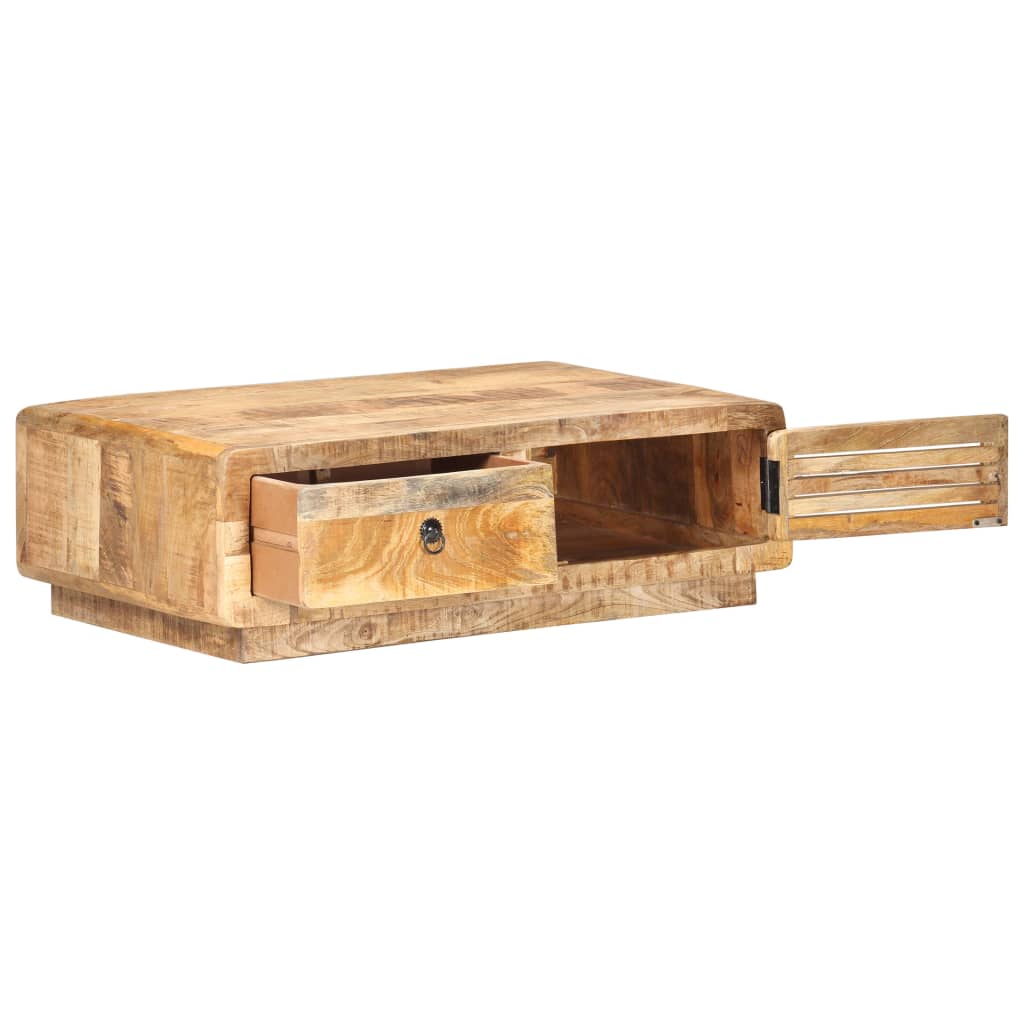 Table basse 90x60x29 cm Bois de manguier brut