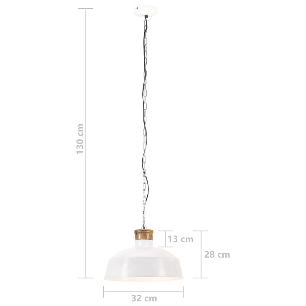 Hanging lamp industrial style 32 cm white E27