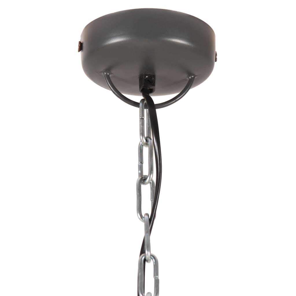 Hängelampe Industrie-Stil Grau Eisen & Massivholz 23 cm E27