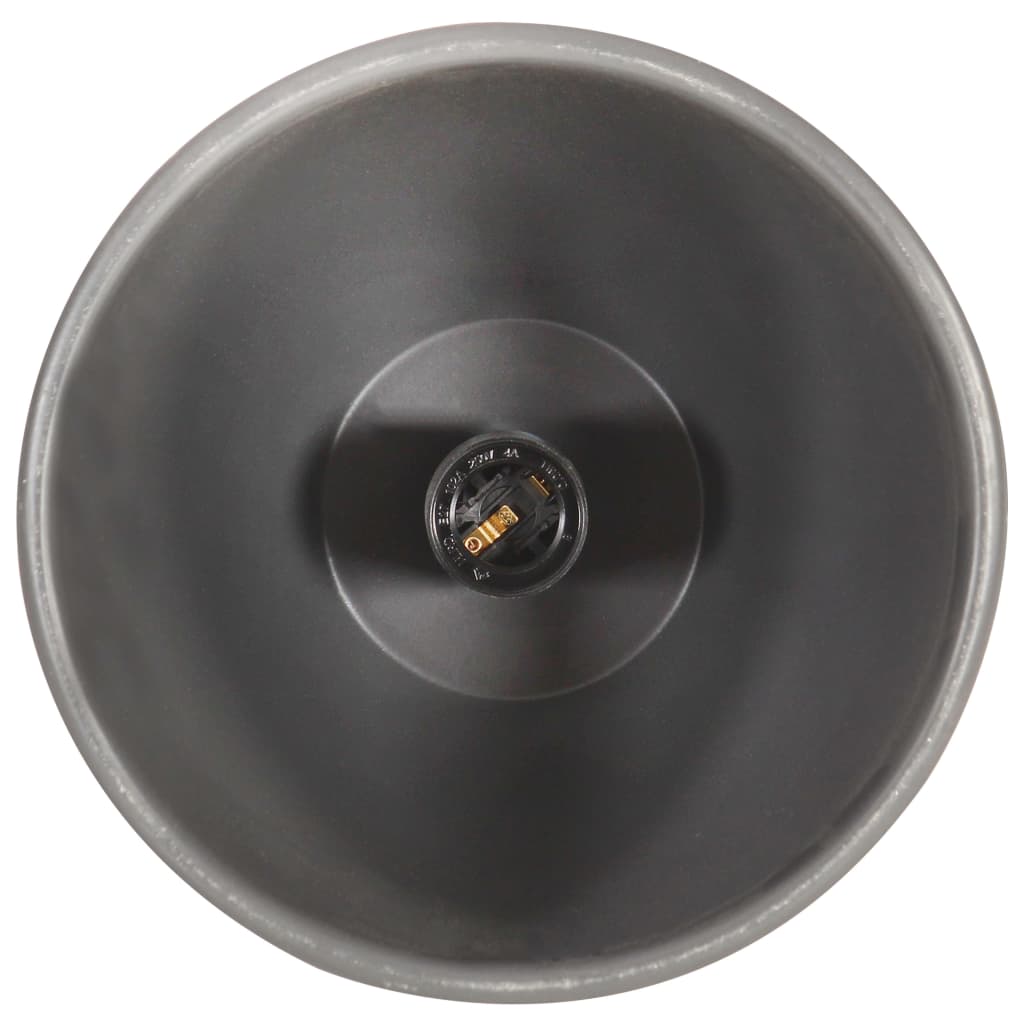 Hängelampe Industrie-Stil Grau Eisen & Massivholz 23 cm E27