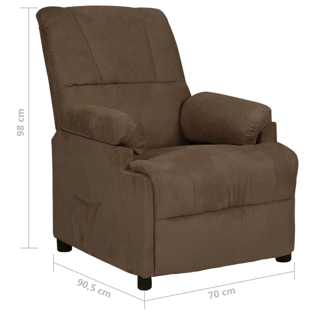Relaxsessel Braun Wildleder-Optik