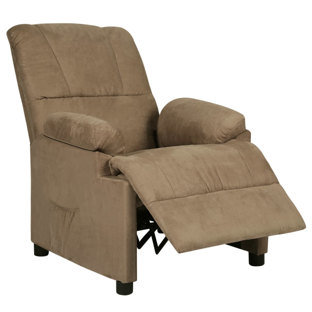 Relaxsessel Taupe Wildleder-Optik