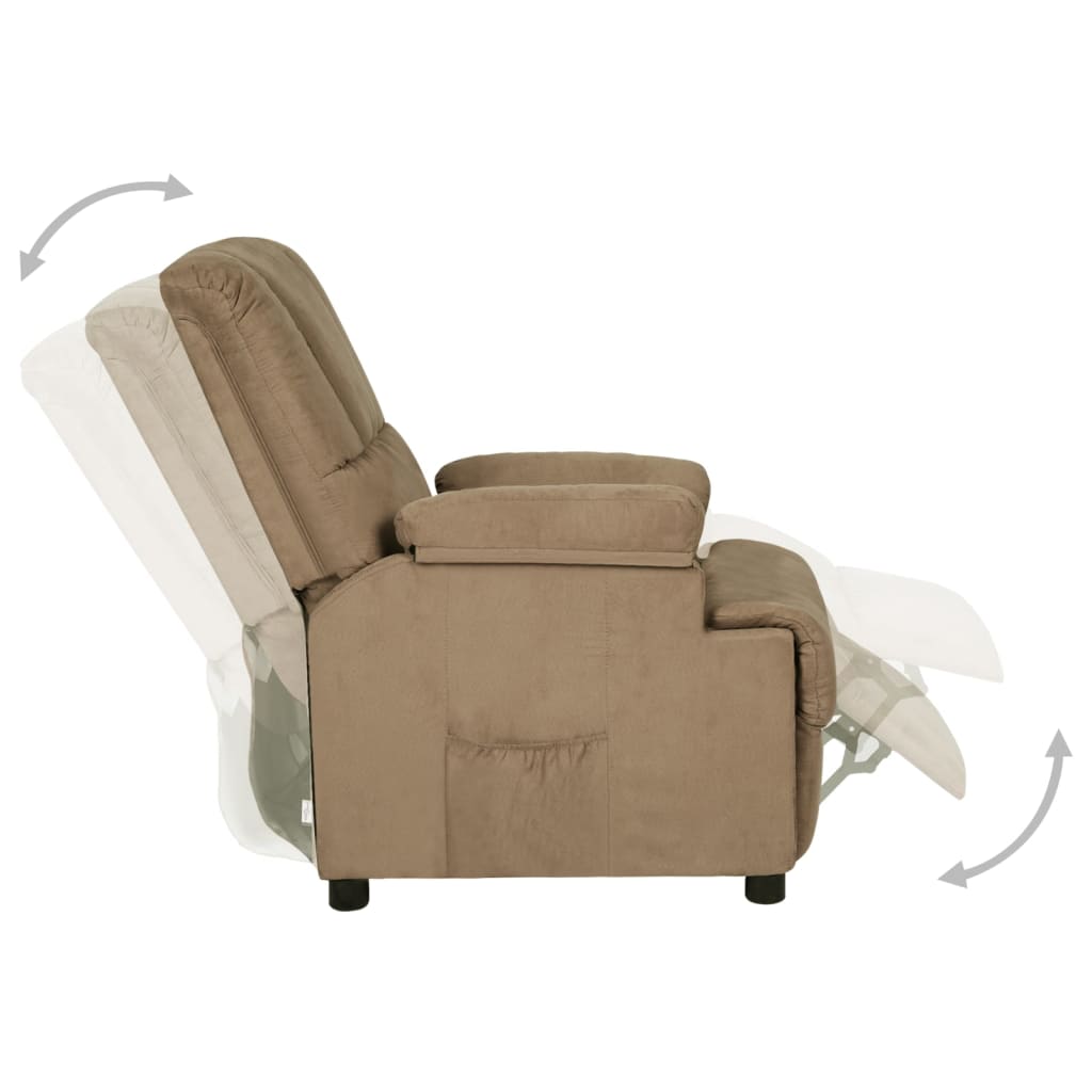Relaxsessel Taupe Wildleder-Optik