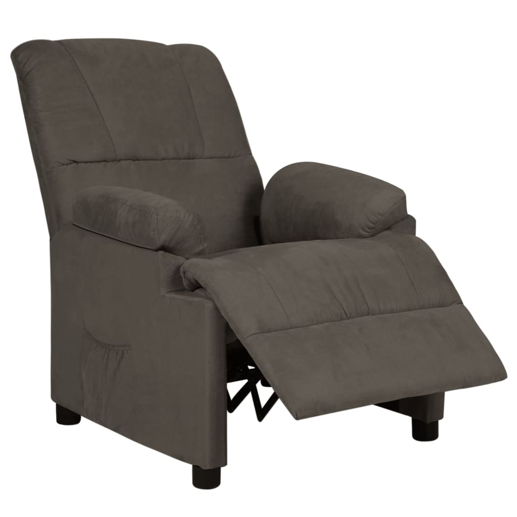 Relaxsessel Dunkelgrau Wildleder-Optik
