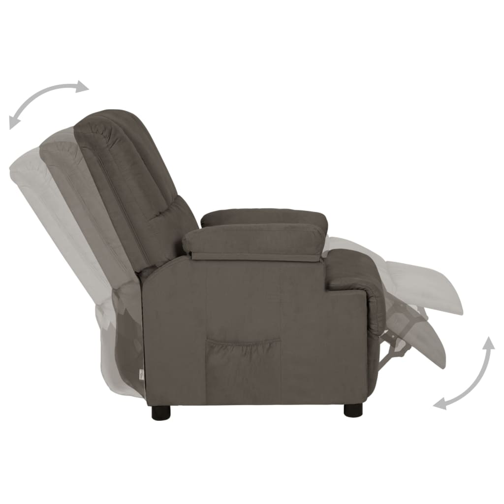 Relaxsessel Dunkelgrau Wildleder-Optik