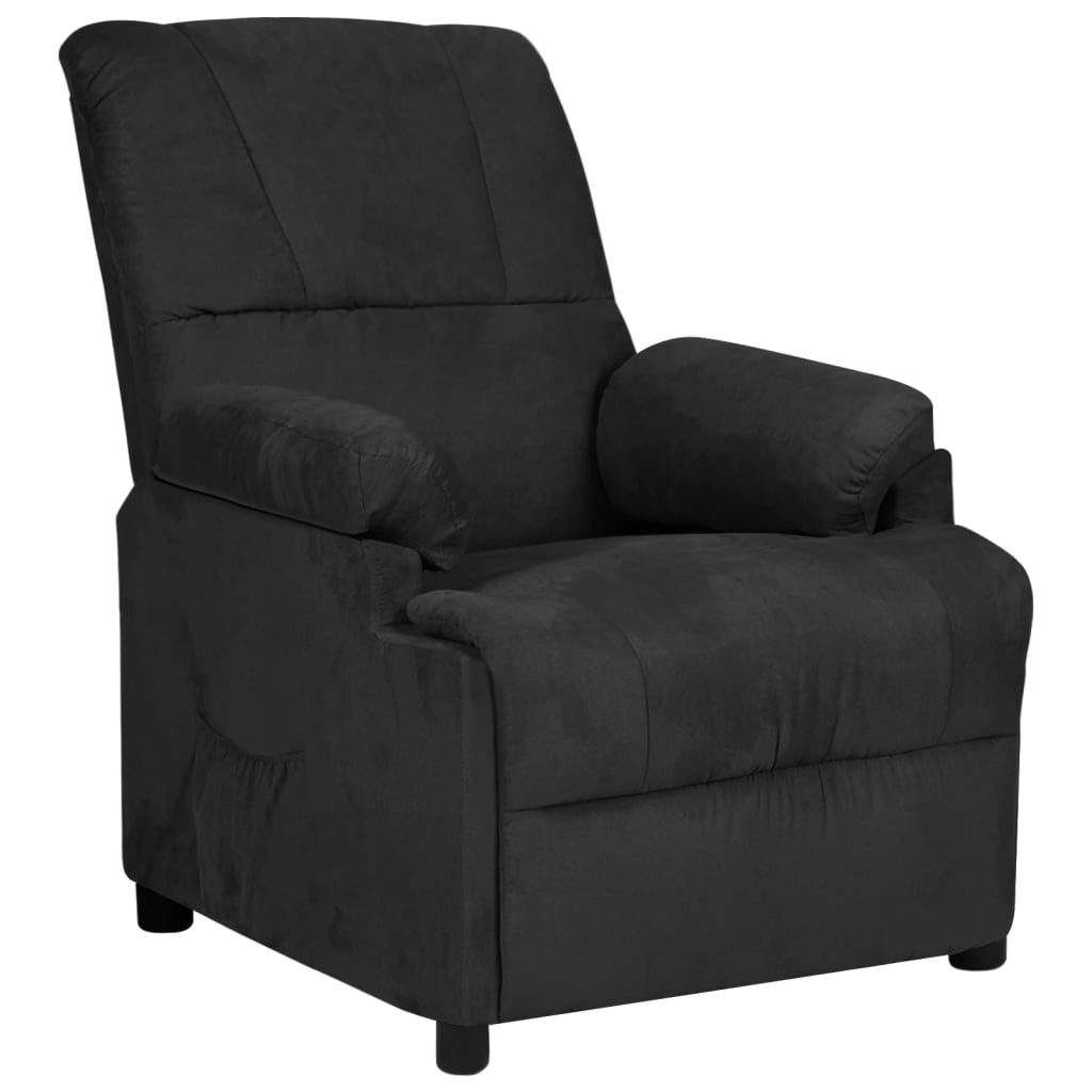 Relaxsessel Schwarz Wildleder-Optik