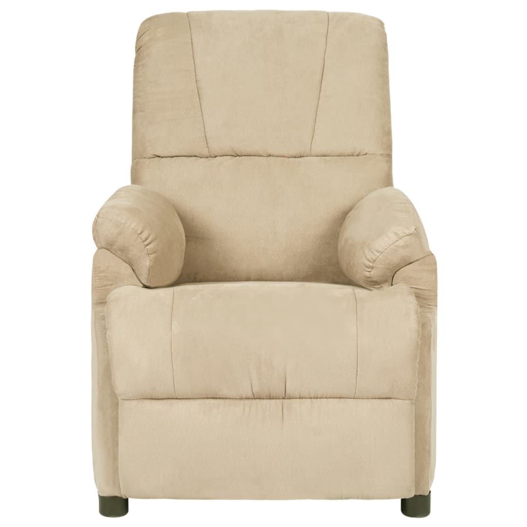 Relaxsessel Creme Wildleder-Optik