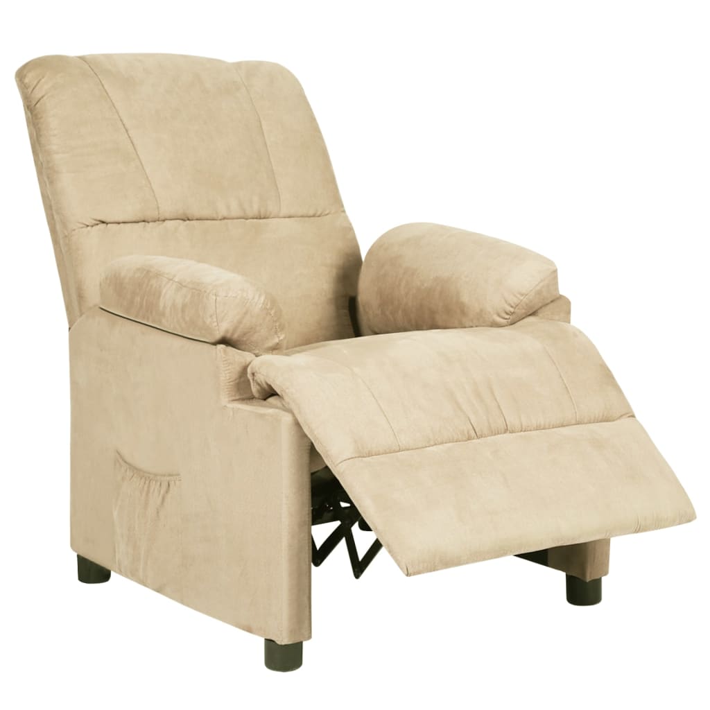 Relaxsessel Creme Wildleder-Optik