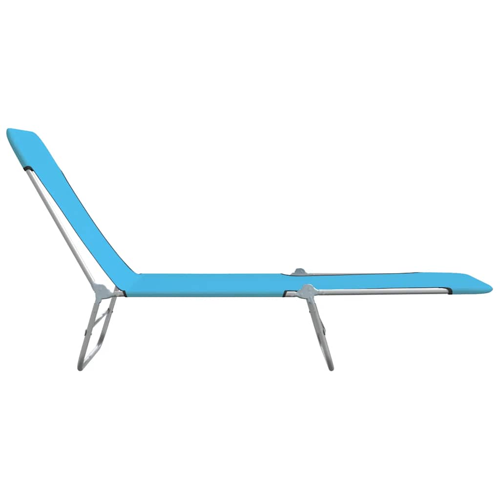 Klappbare Sonnenliegen 2 Stk. Stahl und Stoff Blau