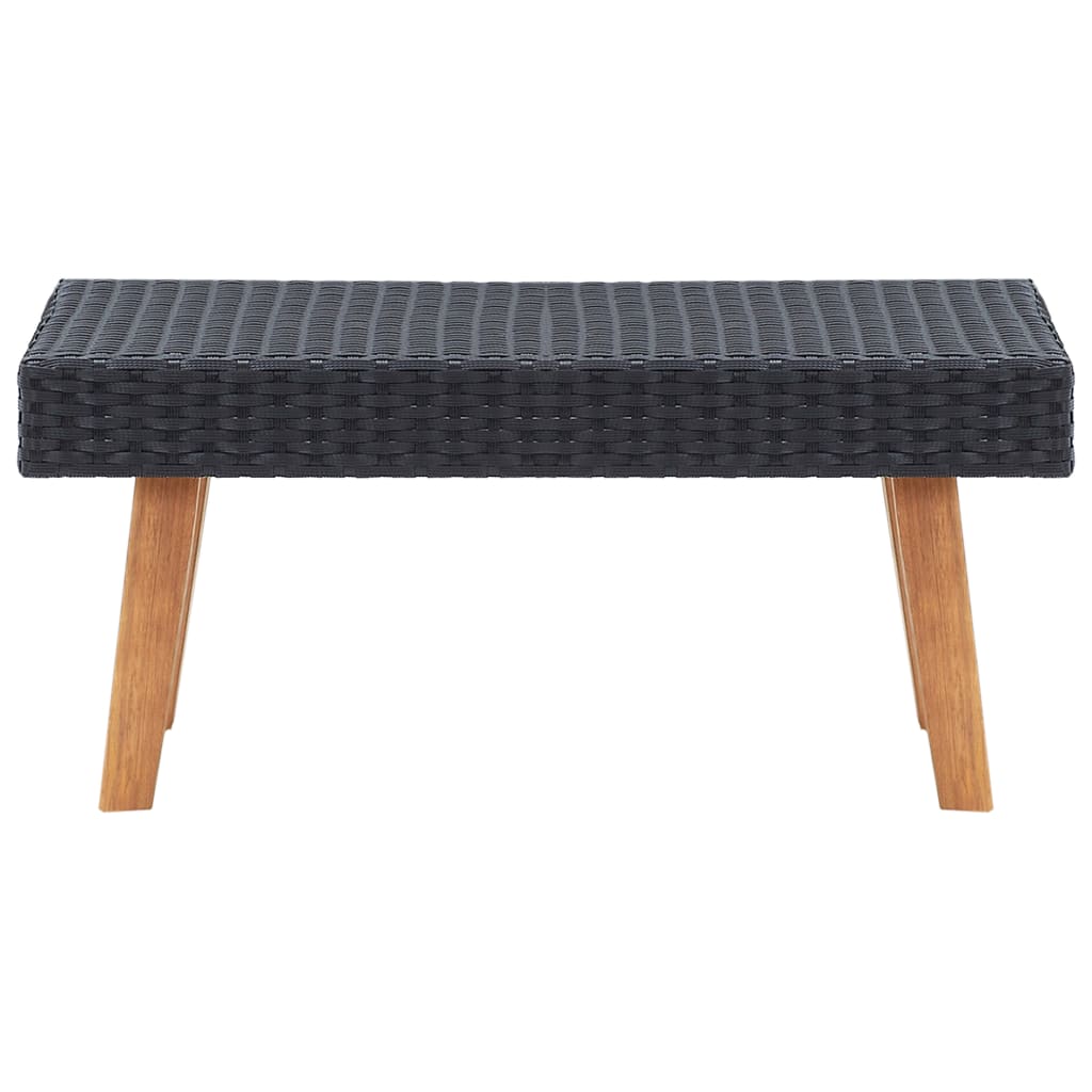 Table basse de jardin en résine tressée noire
