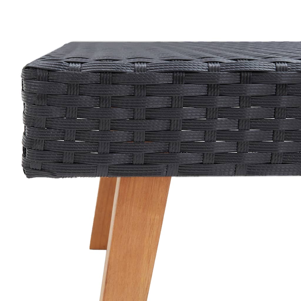 Table basse de jardin en résine tressée noire