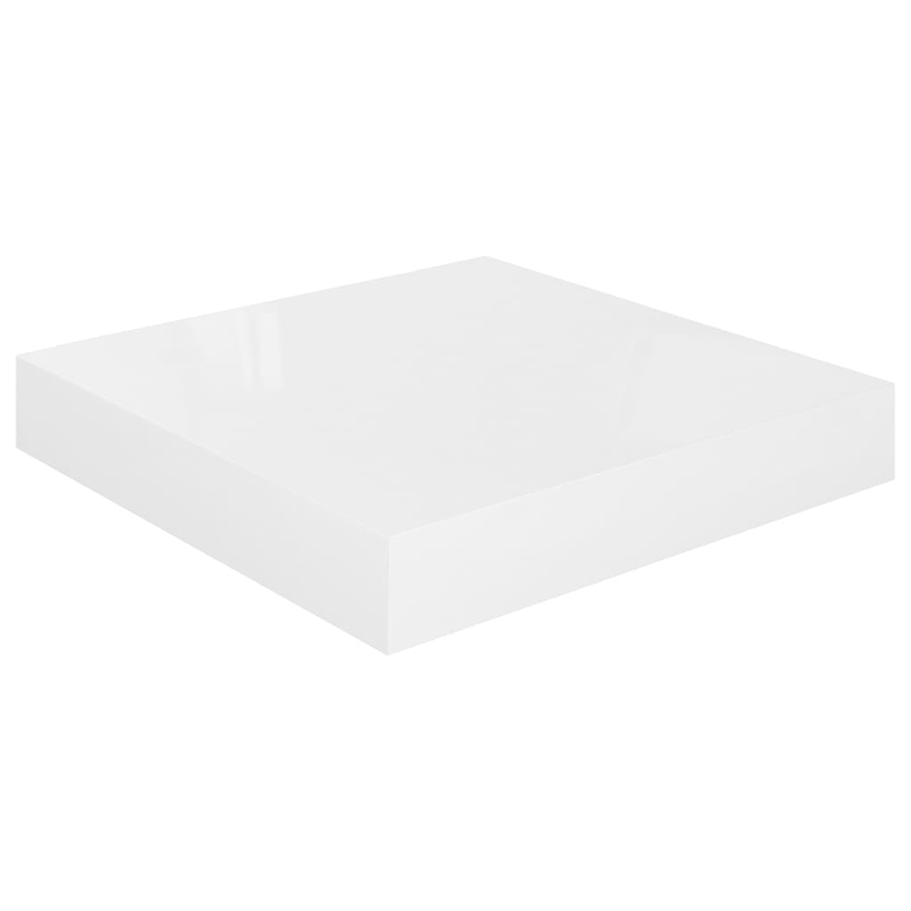 Étagères flottantes, 4 pièces, blanc brillant, 23 x 23,5 x 3,8 cm, MDF
