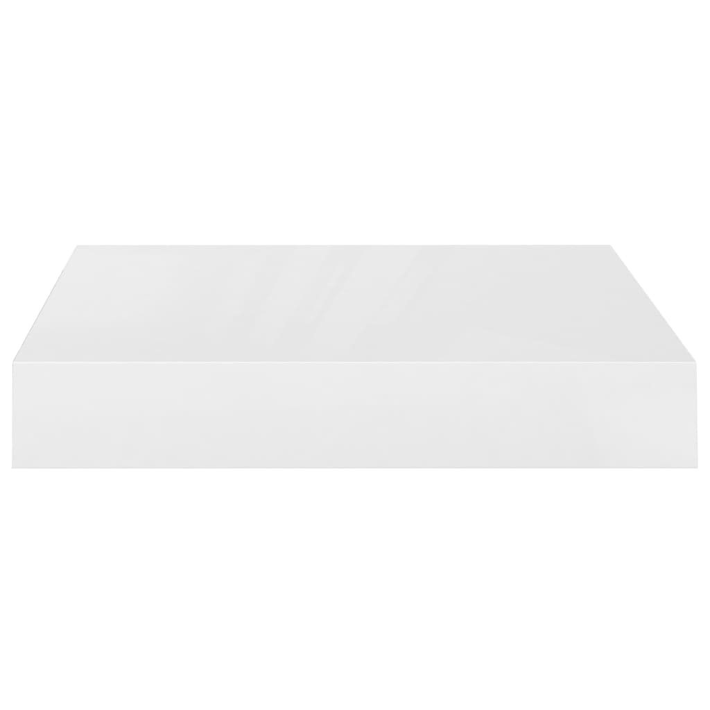 Étagères flottantes, 4 pièces, blanc brillant, 23 x 23,5 x 3,8 cm, MDF