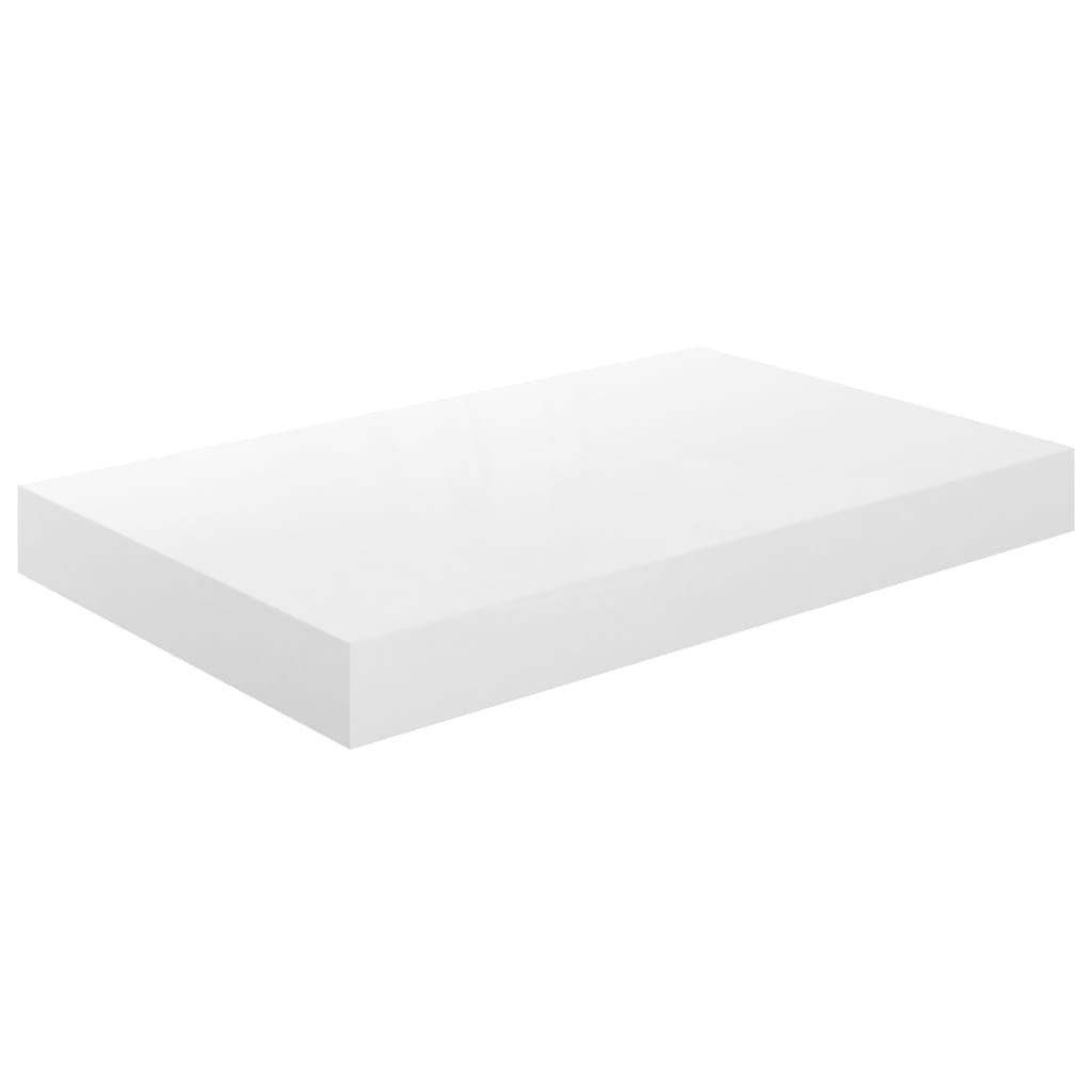 Étagère flottante blanche brillante 40x23x3,8 cm MDF