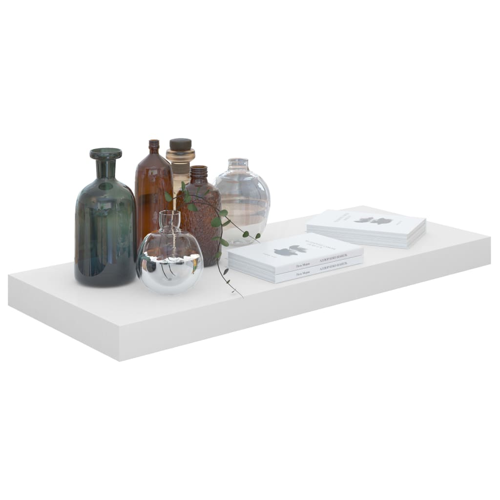 Étagères flottantes, 4 pièces, blanc brillant, 60 x 23,5 x 3,8 cm, MDF