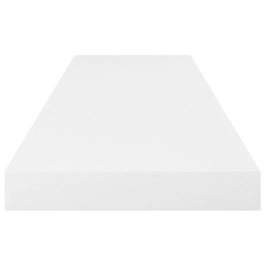 Étagères flottantes, lot de 2, blanc brillant, 80 x 23,5 x 3,8 cm, MDF