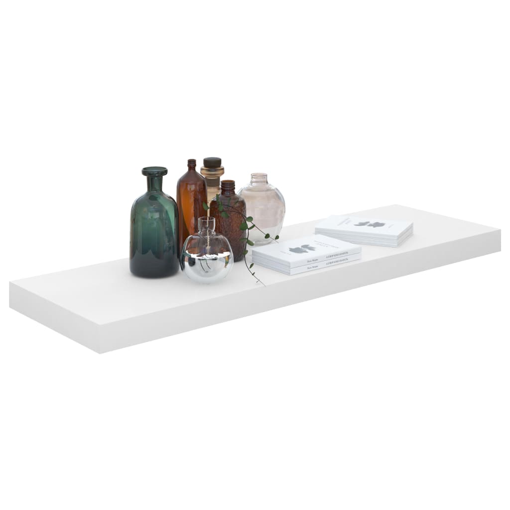 Étagères flottantes, 4 pièces, blanc brillant, 80 x 23,5 x 3,8 cm, MDF
