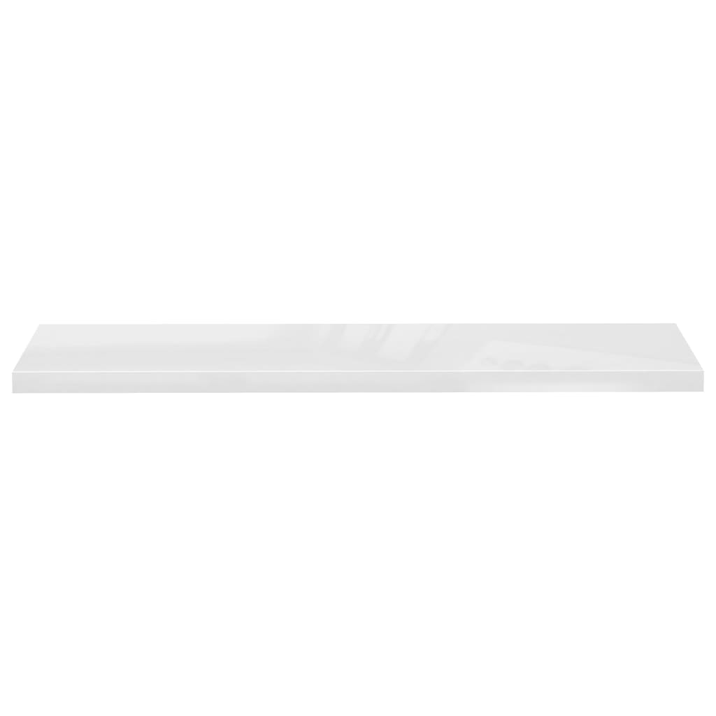 Étagères flottantes, lot de 2, blanc brillant, 120 x 23,5 x 3,8 cm, MDF