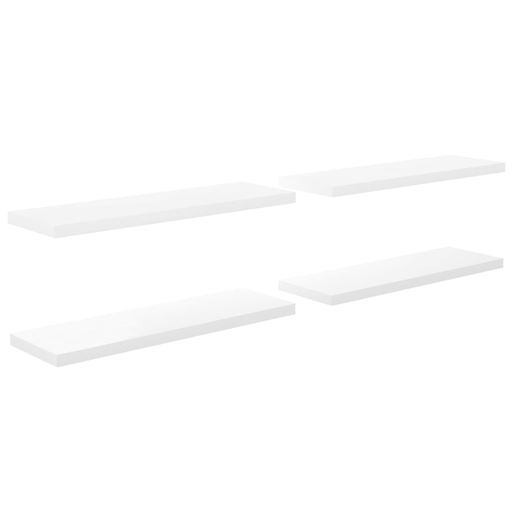 Étagères flottantes, 4 pièces, blanc brillant, 120 x 23,5 x 3,8 cm, MDF