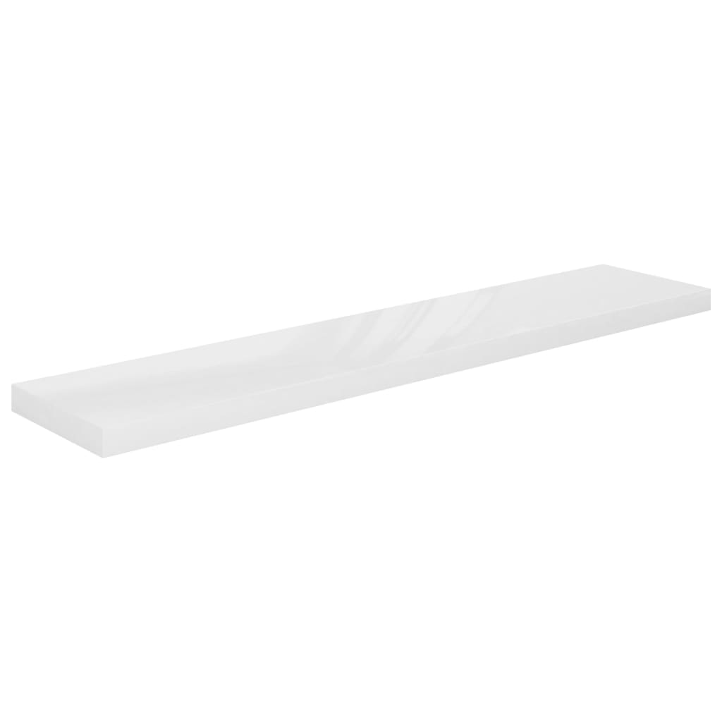 Étagères flottantes, 4 pièces, blanc brillant, 120 x 23,5 x 3,8 cm, MDF