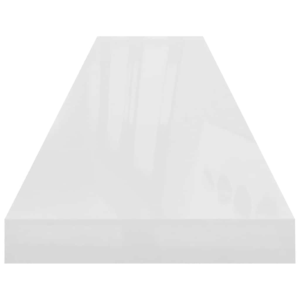 Schweberegale 4 Stk. Hochglanz-Weiß 120x23,5x3,8 cm MDF