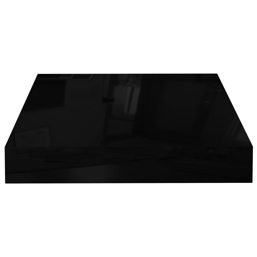 Étagère flottante noire brillante 23x23,5x3,8 cm MDF