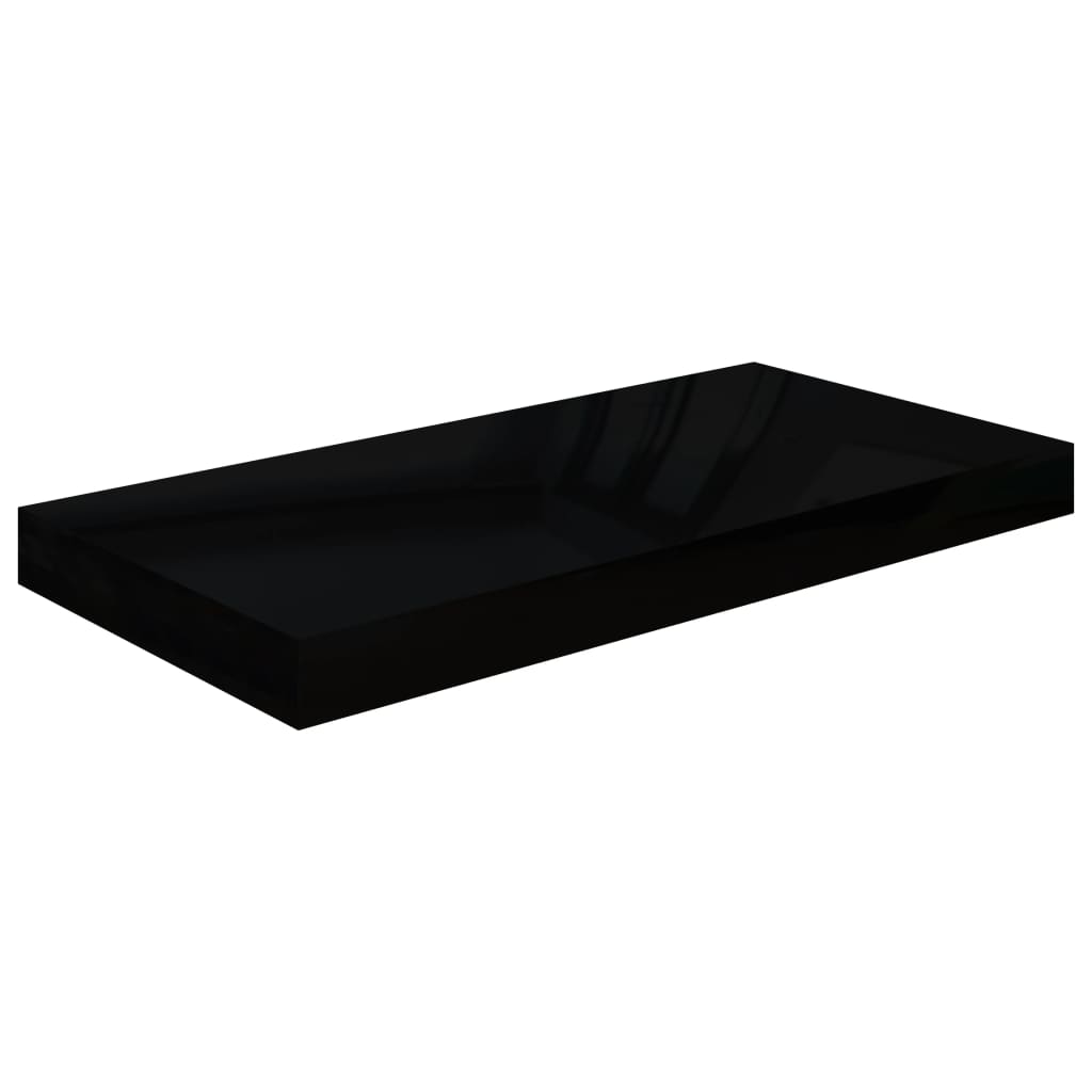 Étagère flottante noire brillante 50x23x3,8 cm MDF