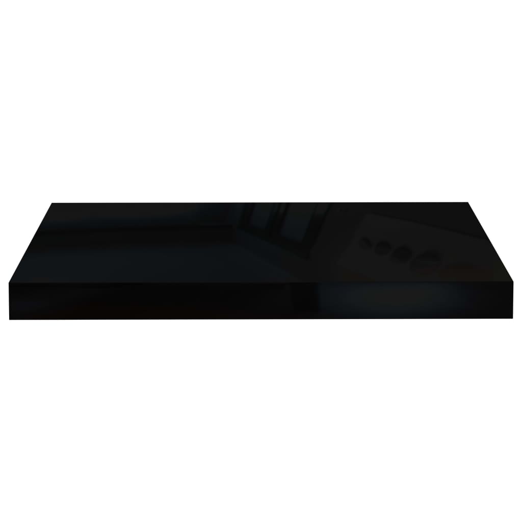 Étagère flottante noire brillante 50x23x3,8 cm MDF