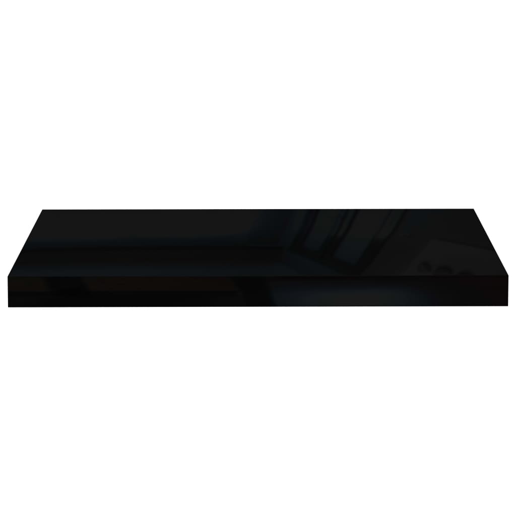 Étagères flottantes, lot de 4, noir brillant, 60 x 23,5 x 3,8 cm, MDF