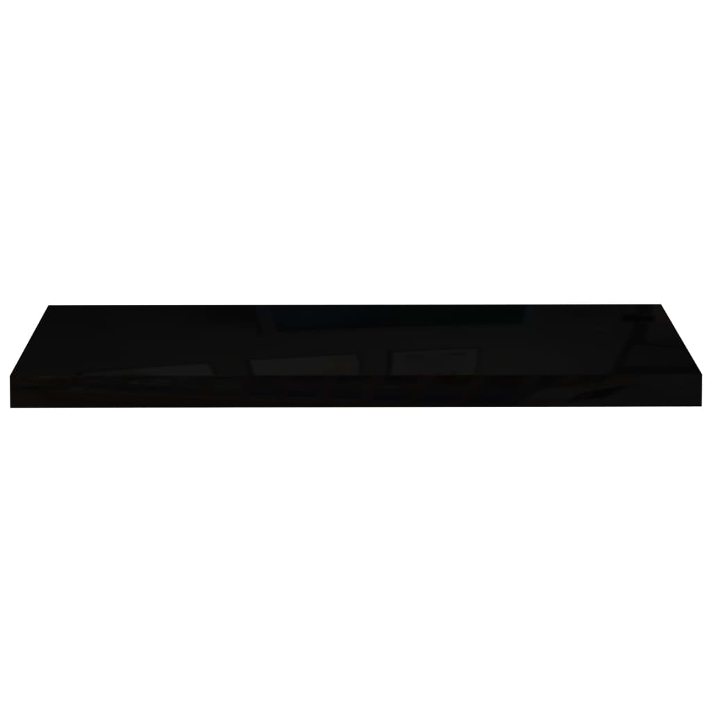 Étagères flottantes, lot de 2, noir brillant, 80 x 23,5 x 3,8 cm, MDF
