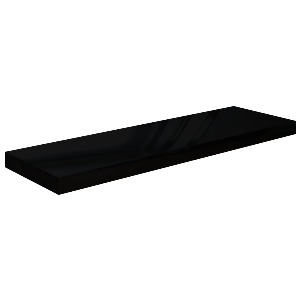 Étagères flottantes, 4 pièces, noir brillant, 80 x 23,5 x 3,8 cm, MDF