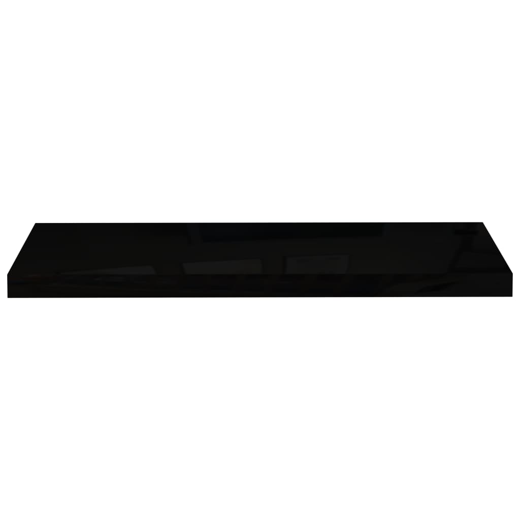Étagères flottantes, 4 pièces, noir brillant, 80 x 23,5 x 3,8 cm, MDF