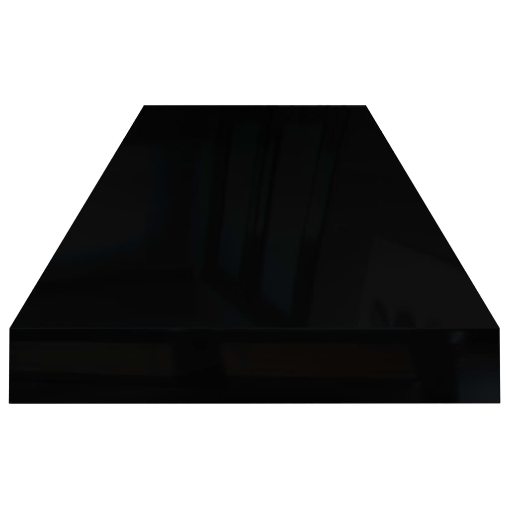 Étagères flottantes, 4 pièces, noir brillant, 80 x 23,5 x 3,8 cm, MDF
