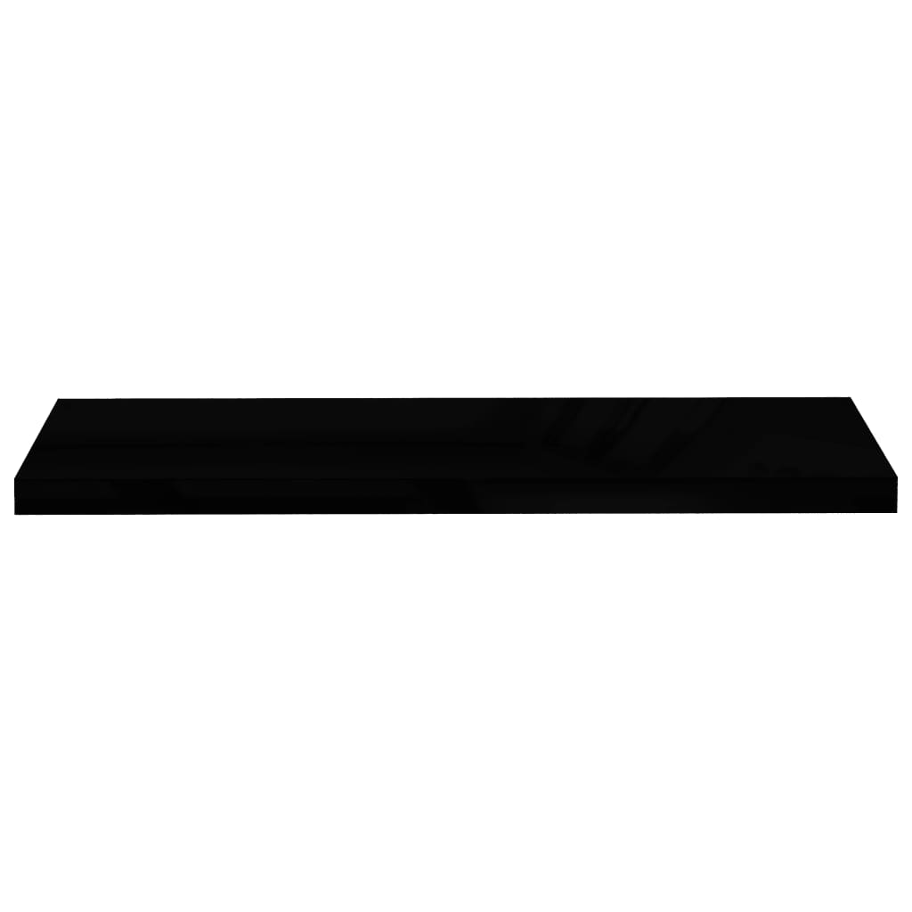 Étagères flottantes, lot de 2, noir brillant, 90 x 23,5 x 3,8 cm, MDF