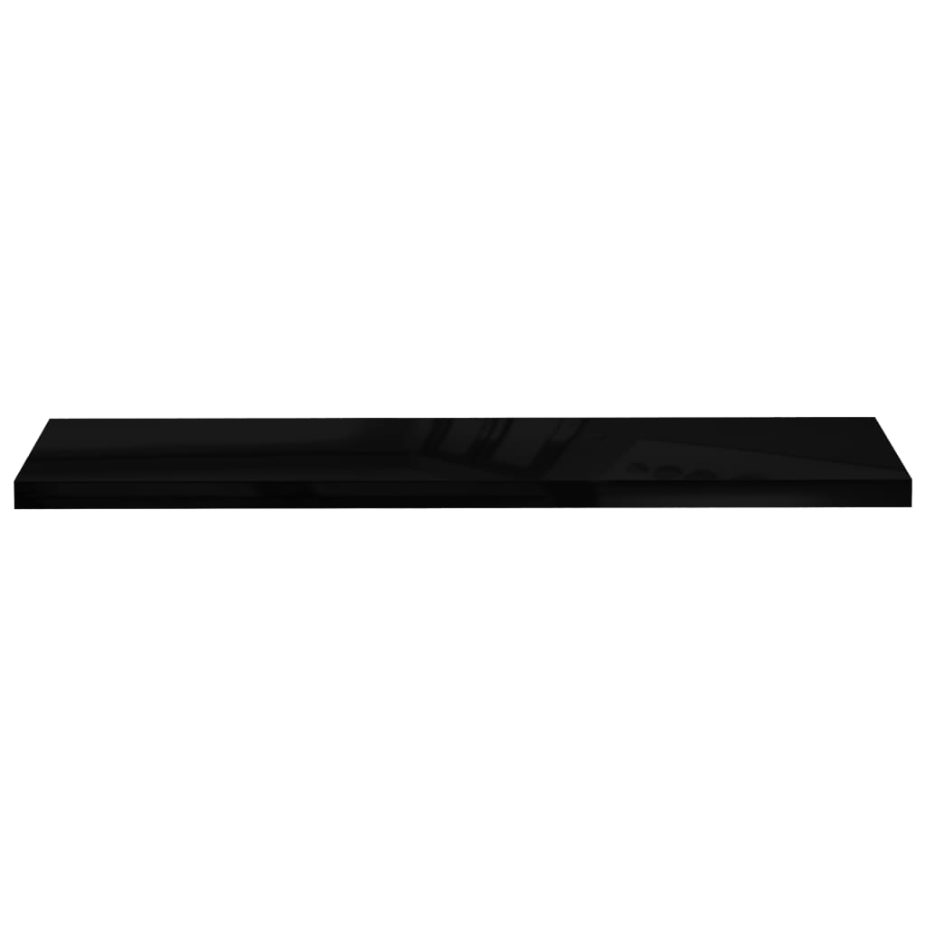 Étagère flottante noire brillante 120x23,5x3,8 cm MDF