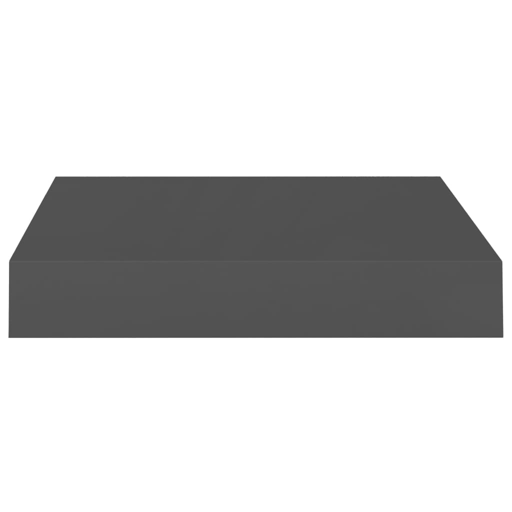 Floating shelves 4 pcs. High-gloss grey 23x23.5x3.8 cm MDF