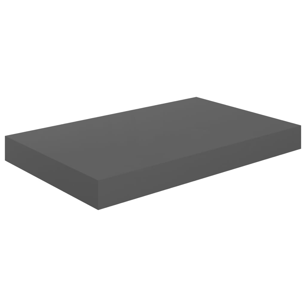 Étagères flottantes, lot de 2, gris brillant, 40 x 23 x 3,8 cm, MDF