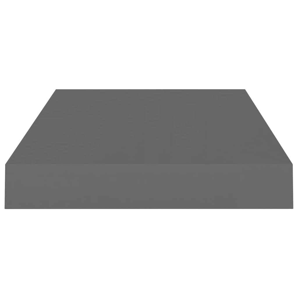 Étagères flottantes, lot de 2, gris brillant, 40 x 23 x 3,8 cm, MDF