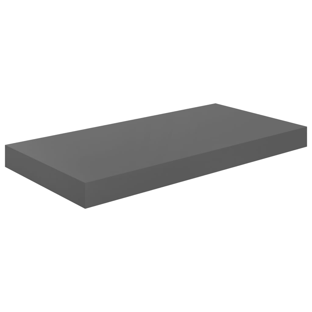Étagère flottante gris brillant 50x23x3,8 cm MDF