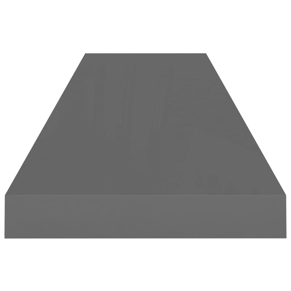 Étagères flottantes, lot de 2, gris brillant, 90 x 23,5 x 3,8 cm, MDF