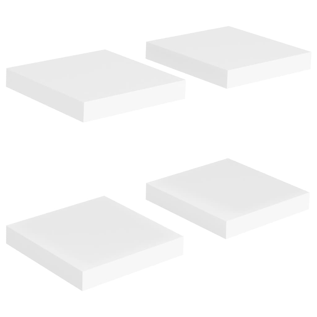 Étagères flottantes, lot de 4, blanc, 23 x 23,5 x 3,8 cm, MDF