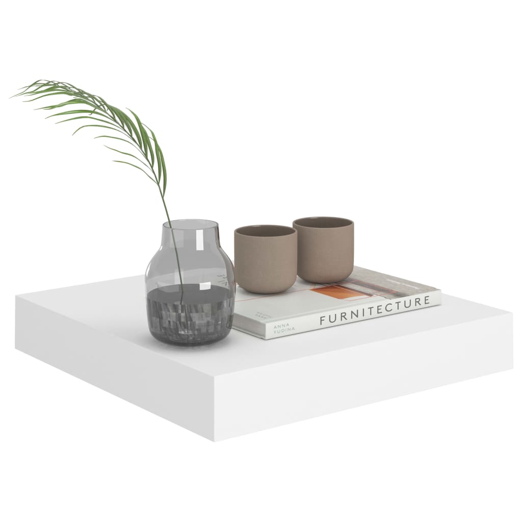 Étagères flottantes, lot de 4, blanc, 23 x 23,5 x 3,8 cm, MDF