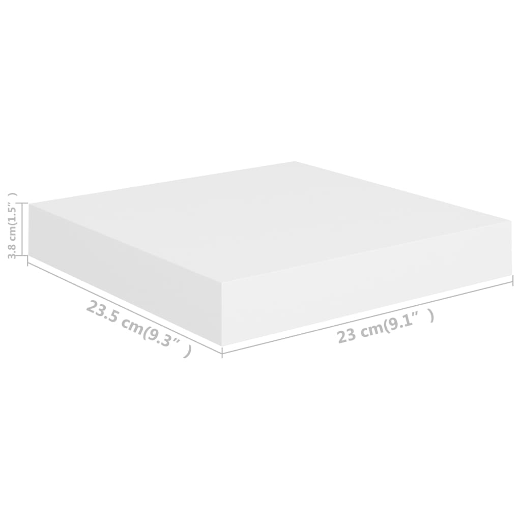 Étagères flottantes, lot de 4, blanc, 23 x 23,5 x 3,8 cm, MDF